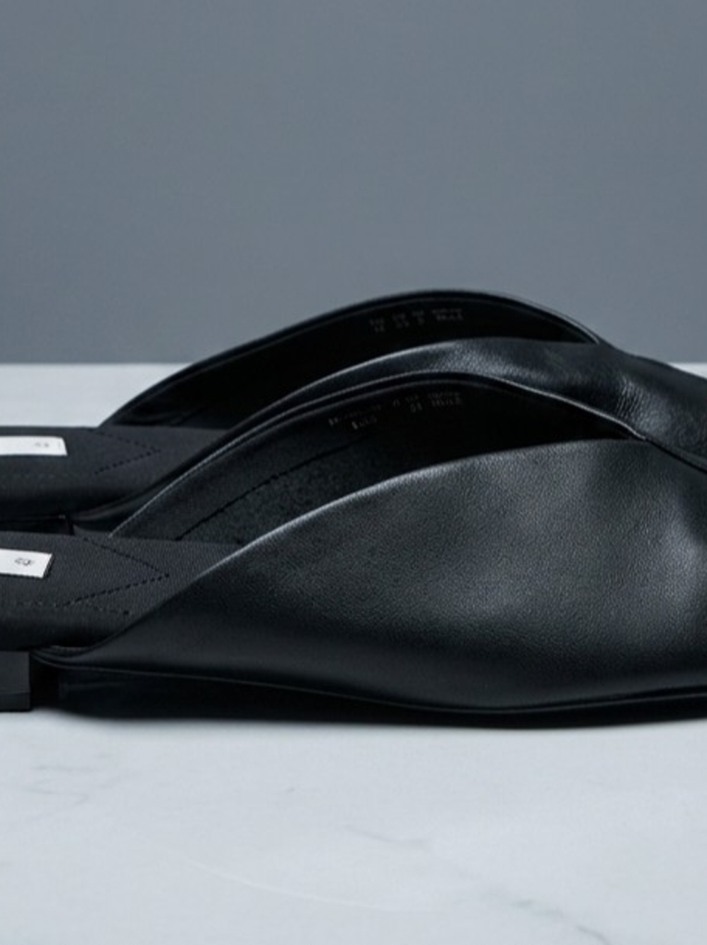 Zara Black Leather Slip-On Mules Size US10-EU41 - Picture 2 of 10